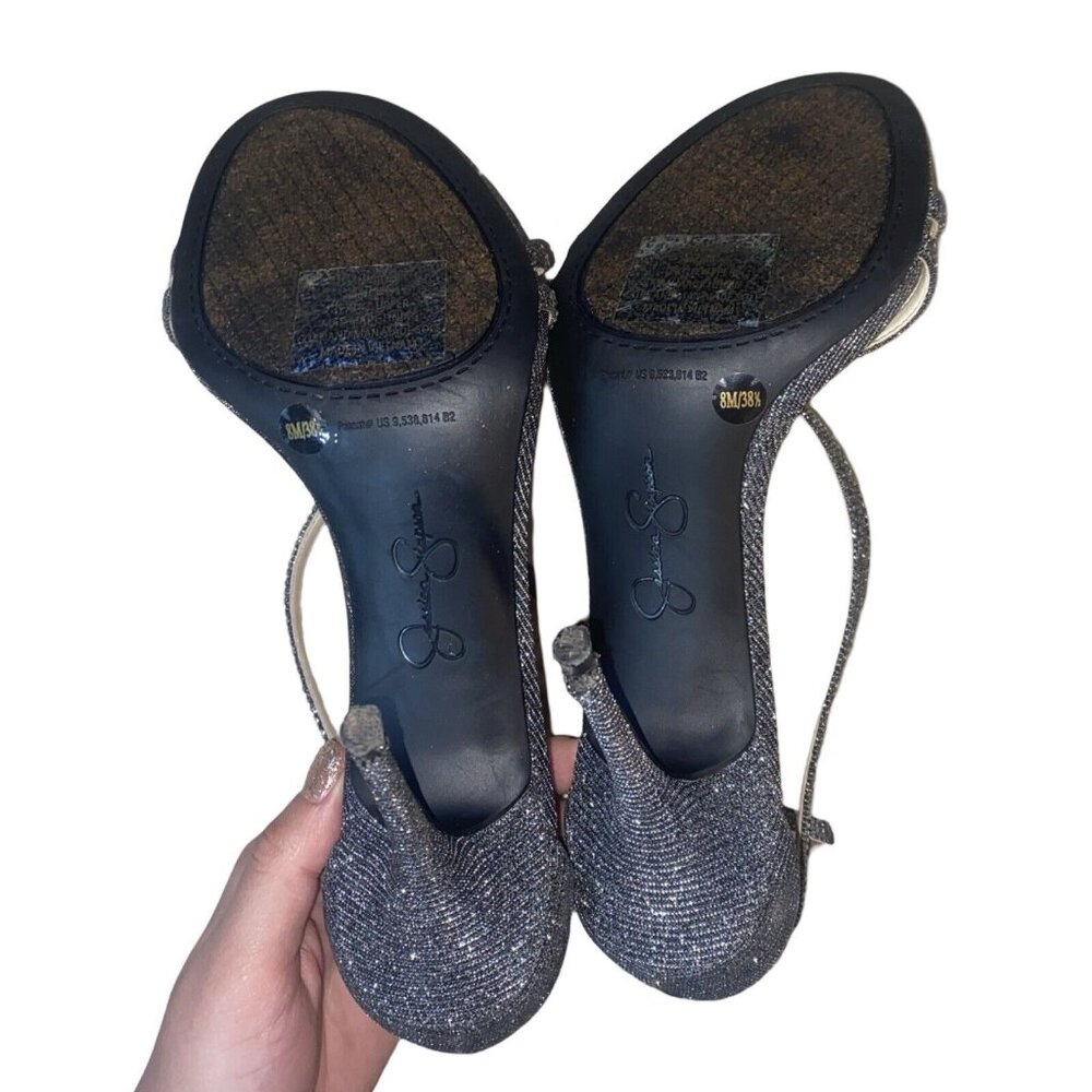 Jessica Simpson Annalesse High Heel Criss-Cross Strap Evening Sandal Size 8 - Picture 13 of 15